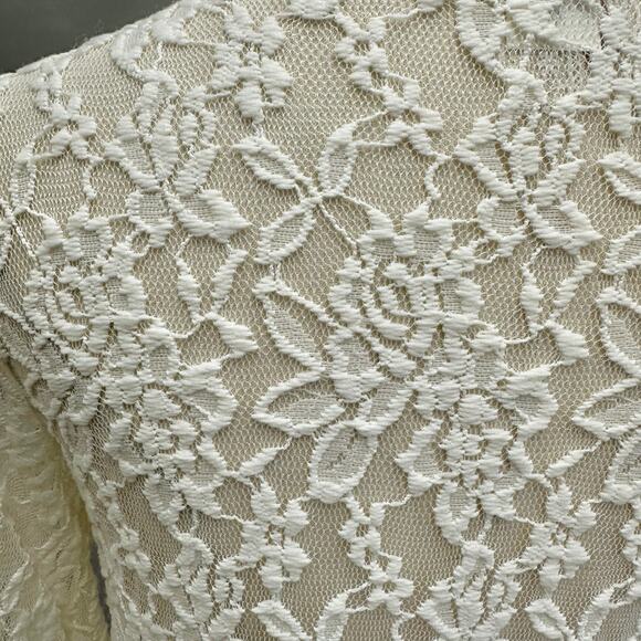 Moto Boho ivory lace midi open front kimono cardigan bell sleeves size Medium - Picture 12 of 13